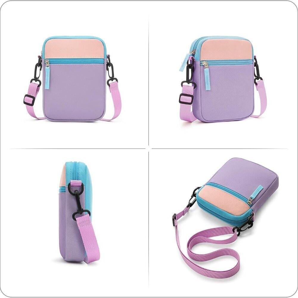 Kids Colorblock Crossbody Purse for Girls, Compact 7.8-inch, Zipper Closure - Picture 7 of 8